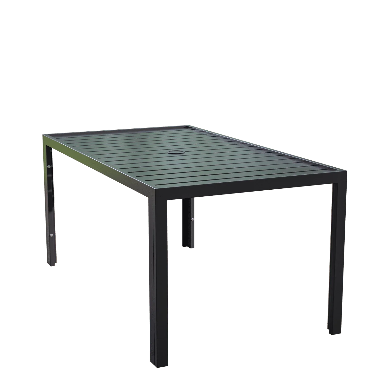 Chelsea Mid-Century Modern 63" & 87" Rectangular Outdoor Dining Table, Black Aluminum - Elax Furniture