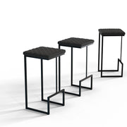 Quincy Quilted Stitched Leather Bar Stools With Metal Frame - Elax Furniture
