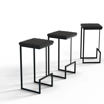 Quincy Quilted Stitched Leather Bar Stools With Metal Frame - Elax Furniture