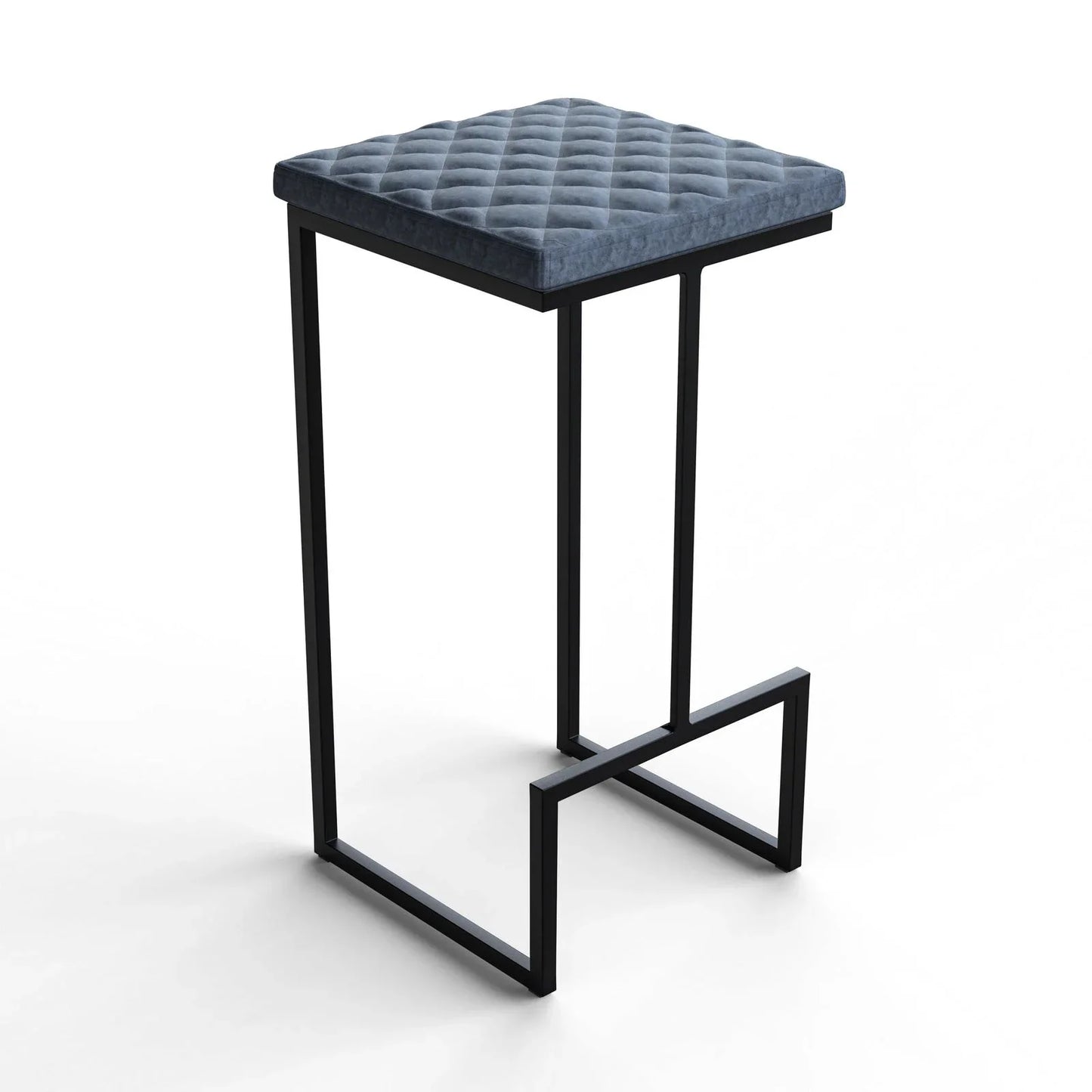 Quincy Quilted Stitched Leather Bar Stools With Metal Frame - Elax Furniture