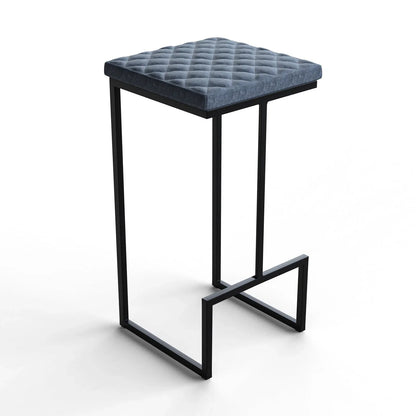 Quincy Quilted Stitched Leather Bar Stools With Metal Frame - Elax Furniture