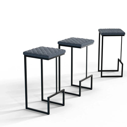 Quincy Quilted Stitched Leather Bar Stools With Metal Frame - Elax Furniture
