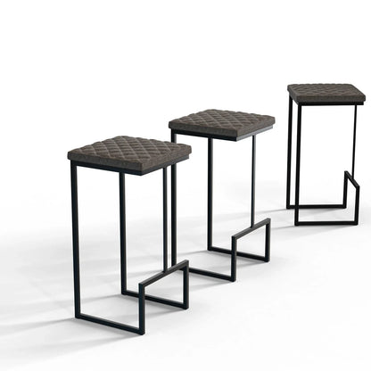 Quincy Quilted Stitched Leather Bar Stools With Metal Frame - Elax Furniture