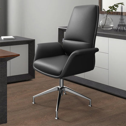 Summit Office Chair in Leather and Aluminum Frame with Adjustable Height and Swivel - Elax Furniture