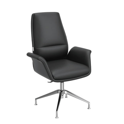 Summit Office Chair in Leather and Aluminum Frame with Adjustable Height and Swivel - Elax Furniture