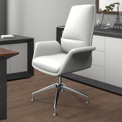 Summit Office Chair in Leather and Aluminum Frame with Adjustable Height and Swivel - Elax Furniture