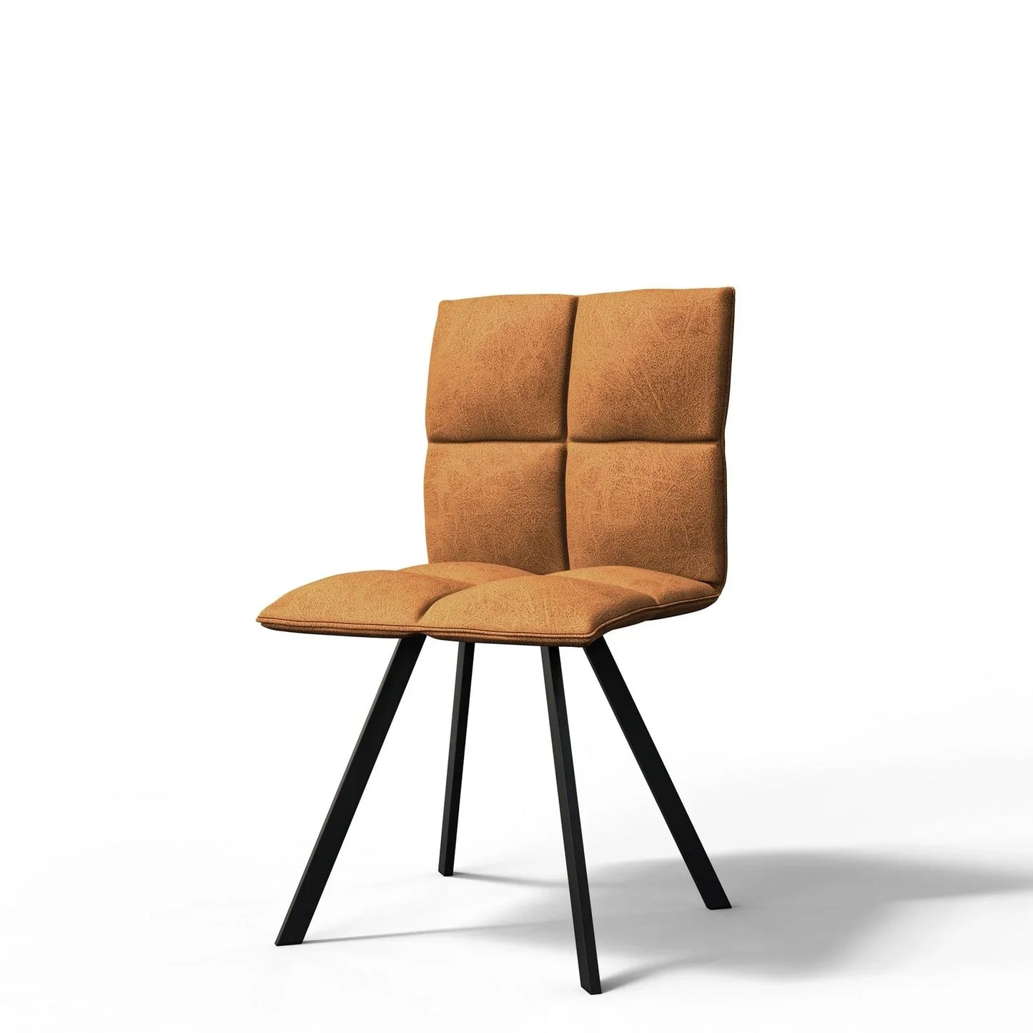 Wesley Leather Dining Chair With Iron Legs - Elax Furniture