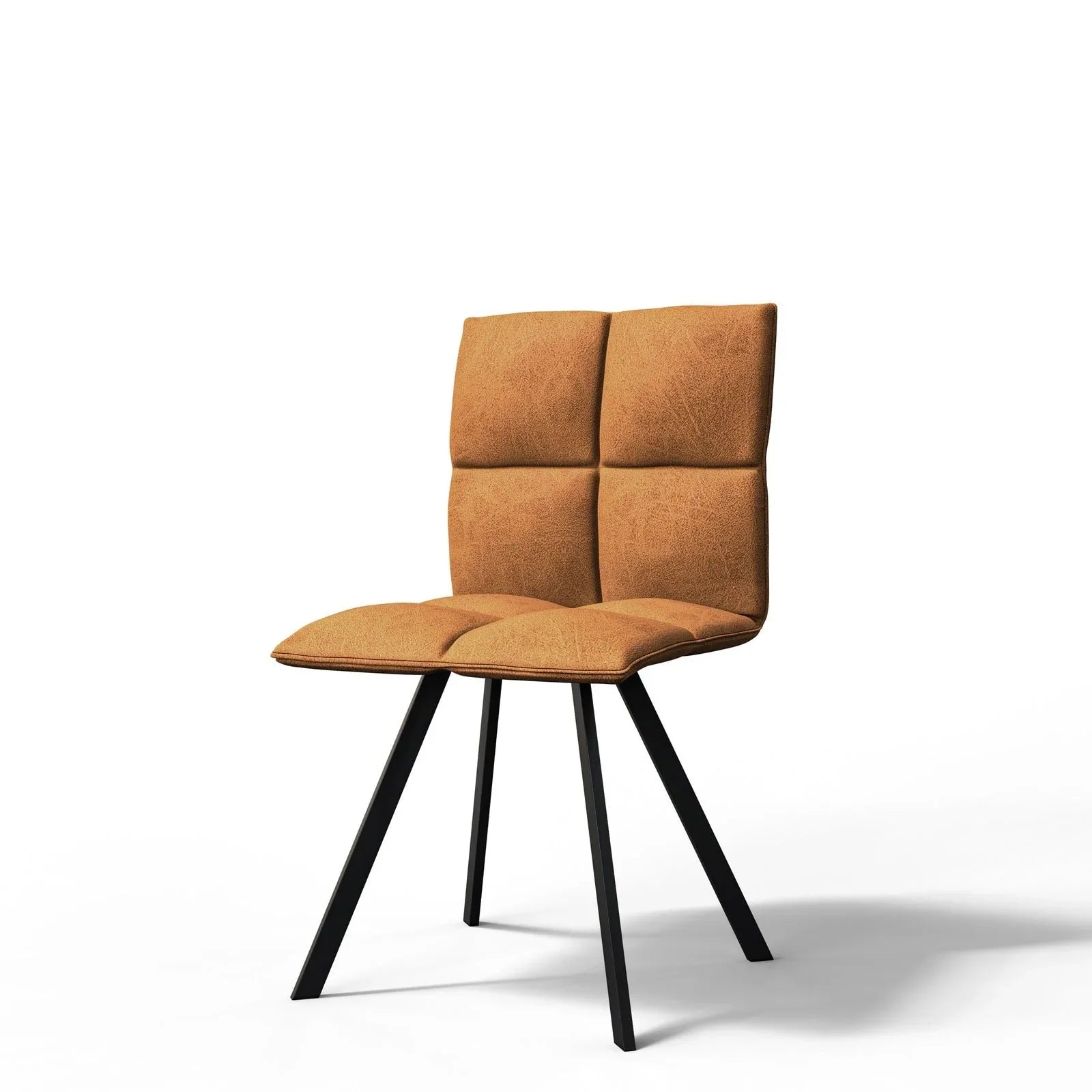 Wesley Modern Leather Dining Chair With Metal Legs Set of 4 - Elax Furniture