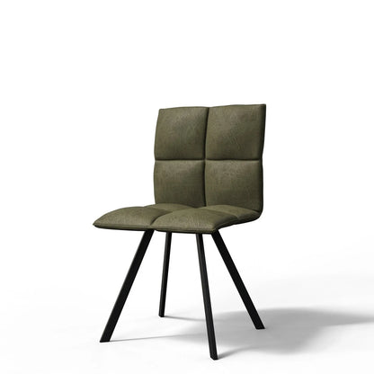 Wesley Leather Dining Chair With Iron Legs - Elax Furniture