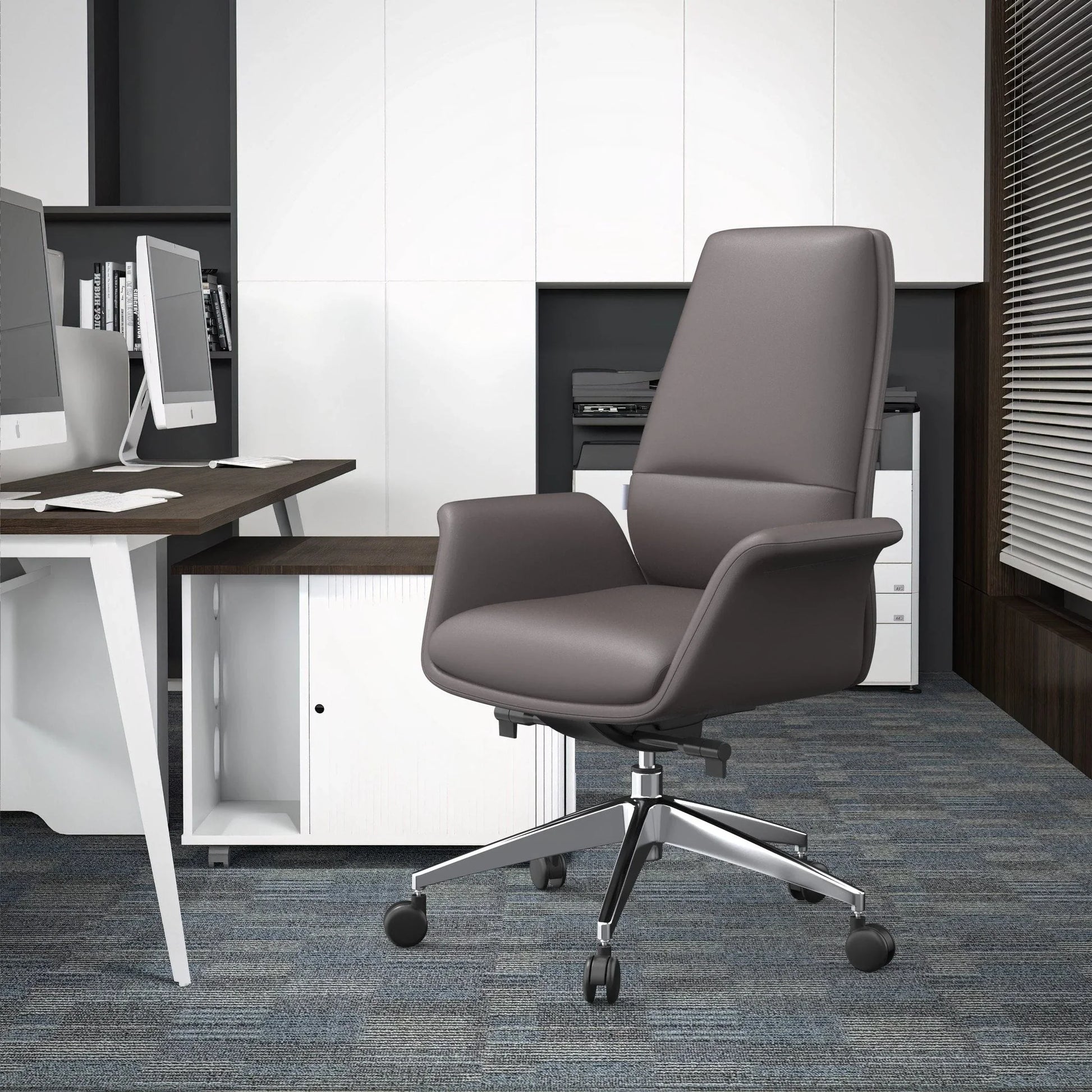 Summit Adjustable Height Leather Conference Office Chair with Swivel and Tilt - Elax Furniture
