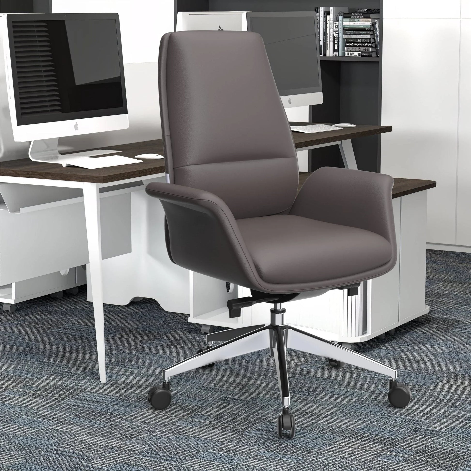 Summit Adjustable Height Leather Conference Office Chair with Swivel and Tilt - Elax Furniture