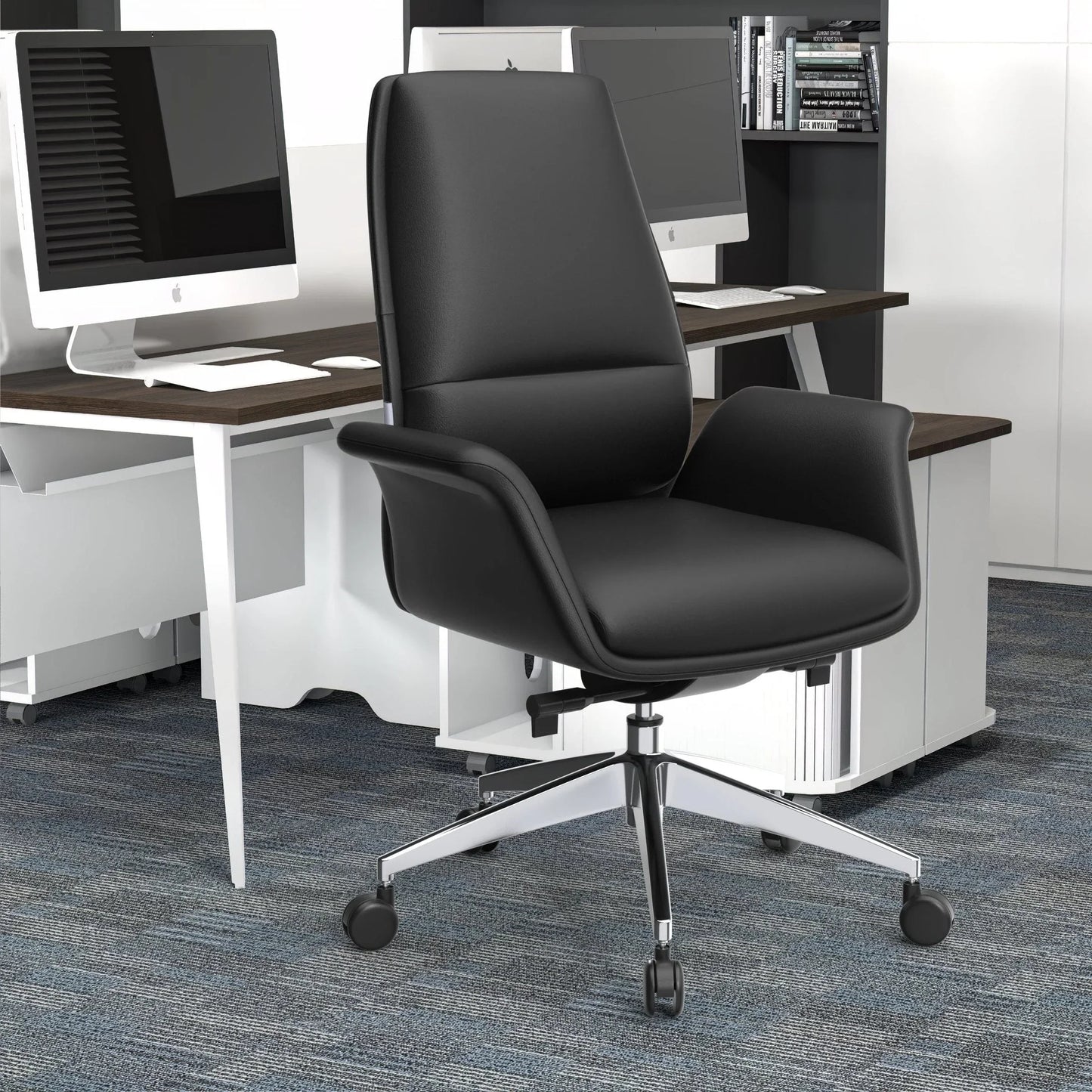 Summit Adjustable Height Leather Conference Office Chair with Swivel and Tilt - Elax Furniture