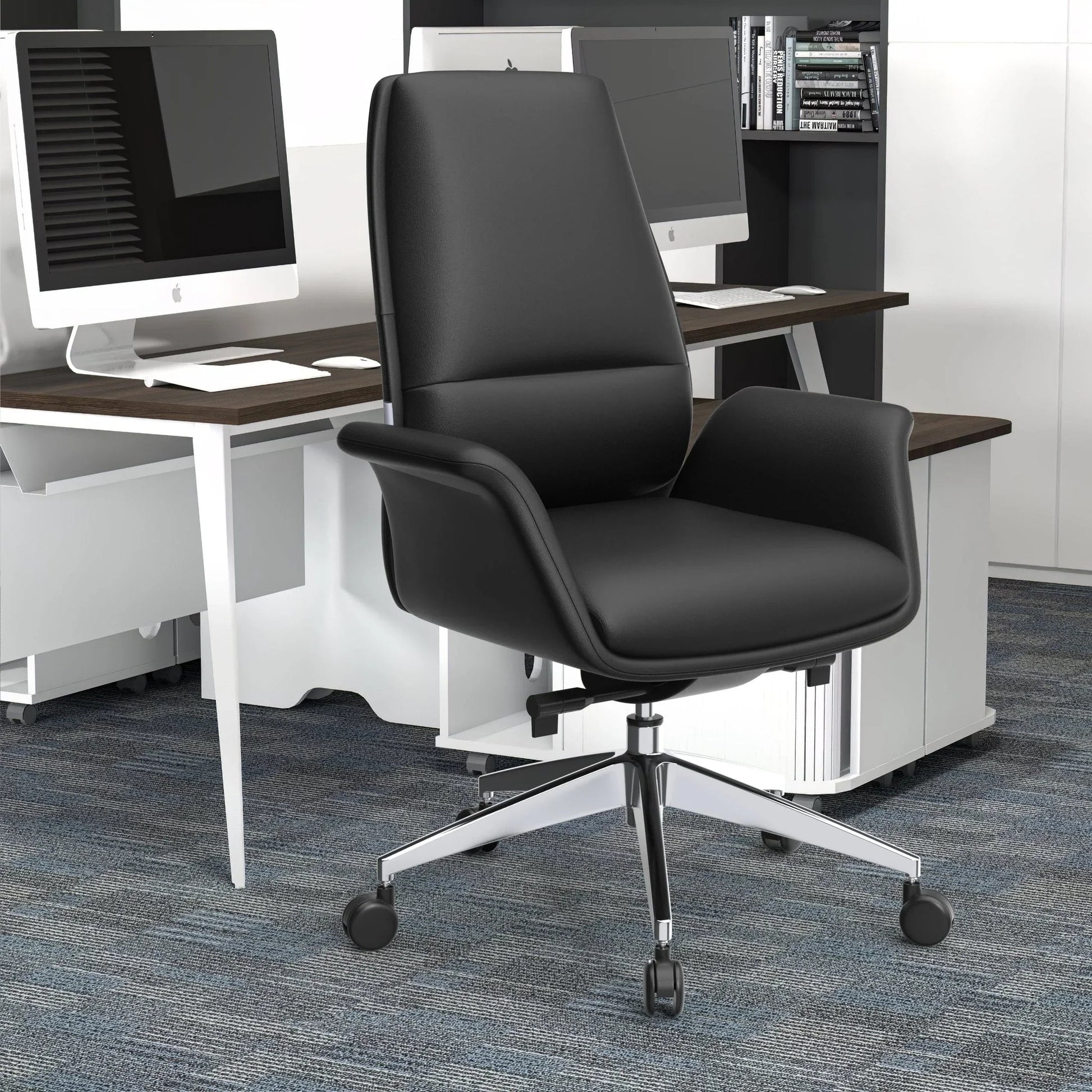 Summit Adjustable Height Leather Conference Office Chair with Swivel and Tilt - Elax Furniture