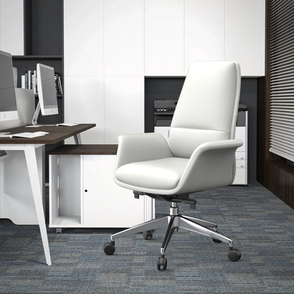 Summit Adjustable Height Leather Conference Office Chair with Swivel and Tilt - Elax Furniture