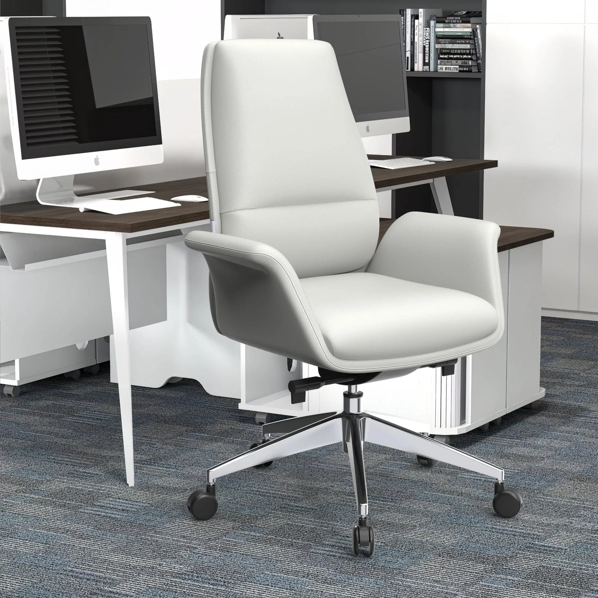 Summit Adjustable Height Leather Conference Office Chair with Swivel and Tilt - Elax Furniture