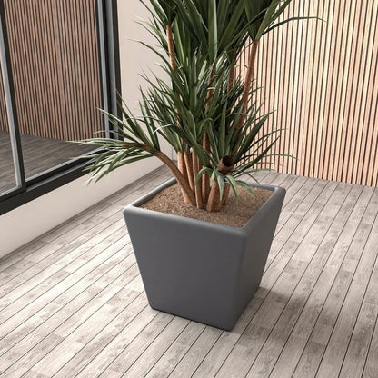 Blossom Fiberstone Tapered Square Planter Pot in Dark Grey - Elax Furniture