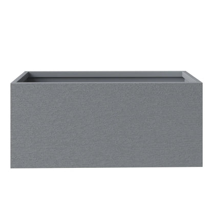 Flora Modern Rectangular Planter Pot in Fiberstone and Clay Weather Resistant Design in Grey - Elax Furniture