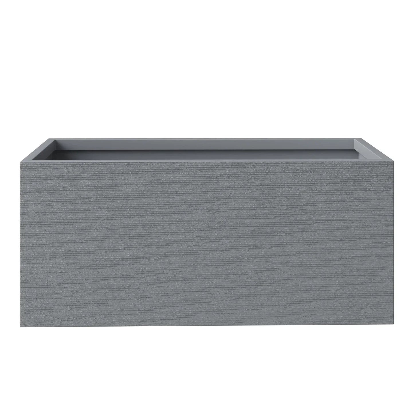 Flora Modern 3-Piece Rectangular Planter Pot Set in Fiberstone and Clay Weather Resistant Design in Grey - Elax Furniture