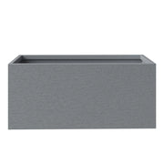 Flora Modern 3-Piece Rectangular Planter Pot Set in Fiberstone and Clay Weather Resistant Design in Grey - Elax Furniture