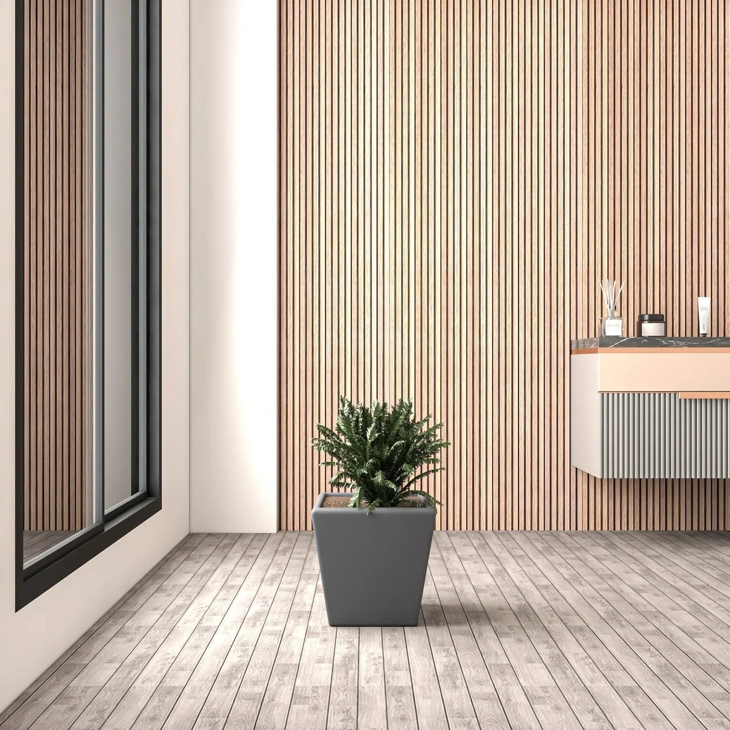 Blossom Fiberstone Tapered Square Planter Pot in Dark Grey - Elax Furniture