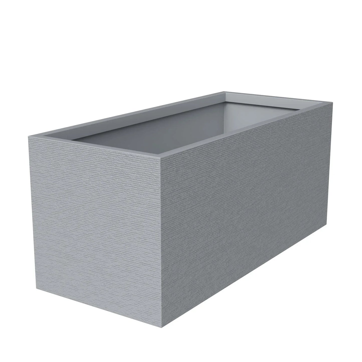 Flora Modern Rectangular Planter Pot in Fiberstone and Clay Weather Resistant Design in Grey - Elax Furniture