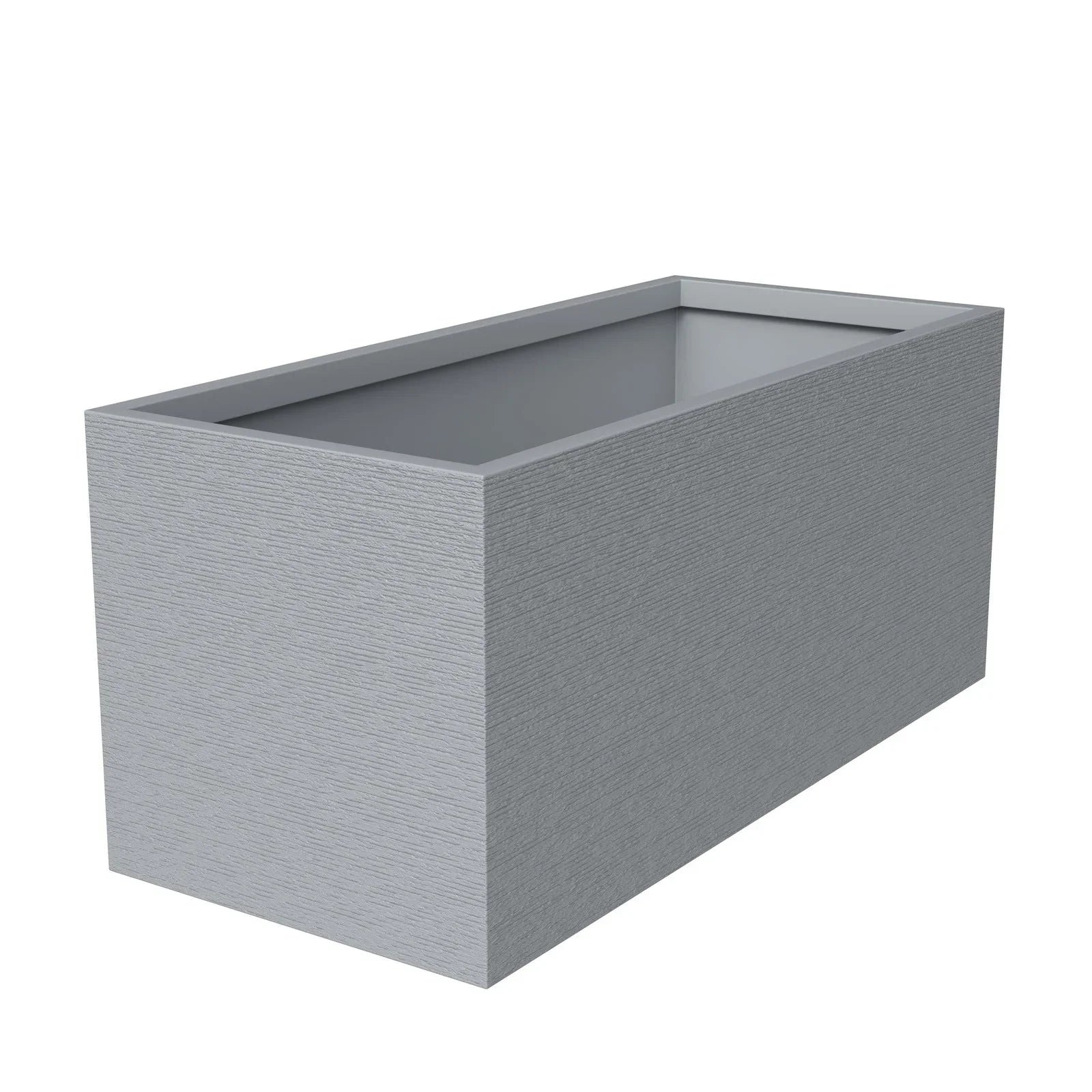Flora Modern Rectangular Planter Pot in Fiberstone and Clay Weather Resistant Design in Grey - Elax Furniture