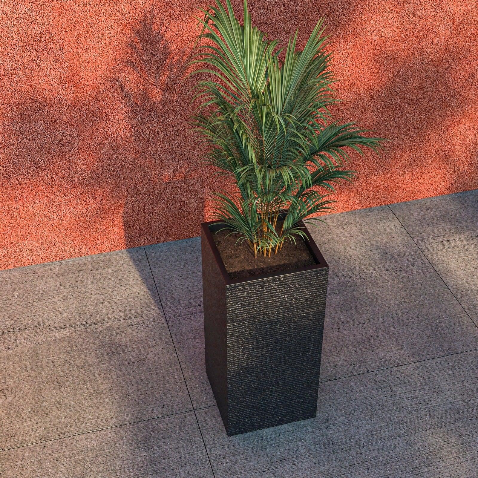 Basalt Fiberstone and MgO Clay Modern Tall Square Planter Pot for Indoor and Outdoor - Elax Furniture