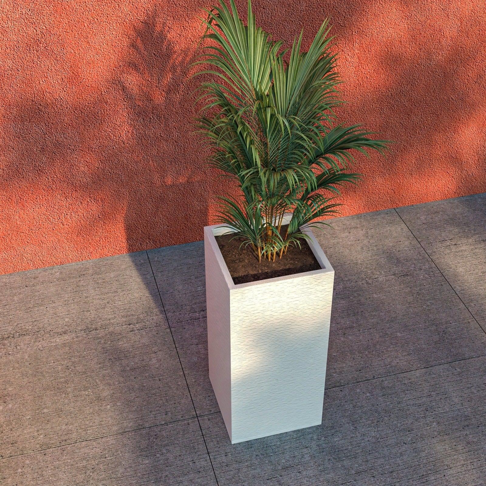 Basalt Fiberstone and MgO Clay Modern Tall Square Planter Pot for Indoor and Outdoor - Elax Furniture