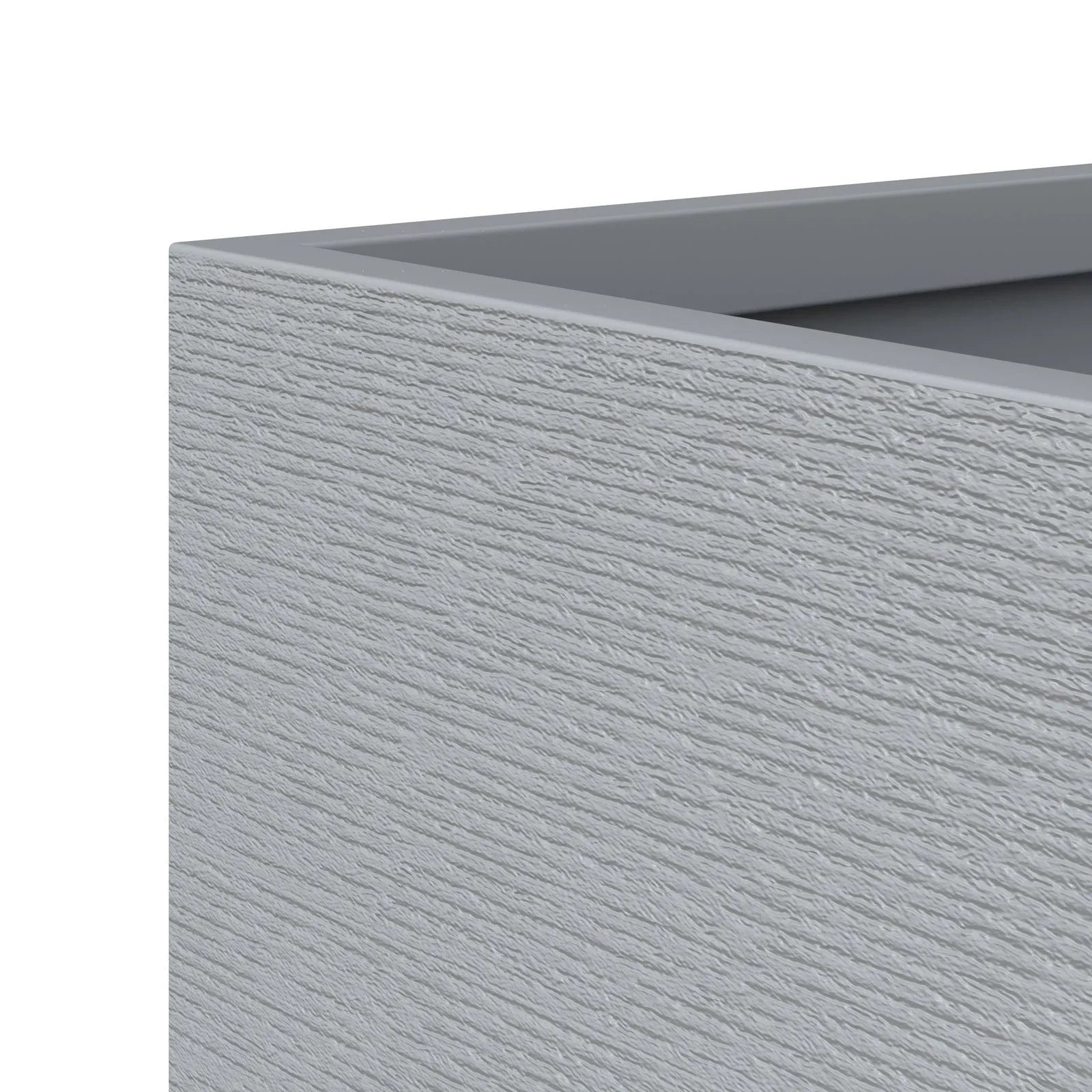 Flora Modern Rectangular Planter Pot in Fiberstone and Clay Weather Resistant Design in Grey - Elax Furniture