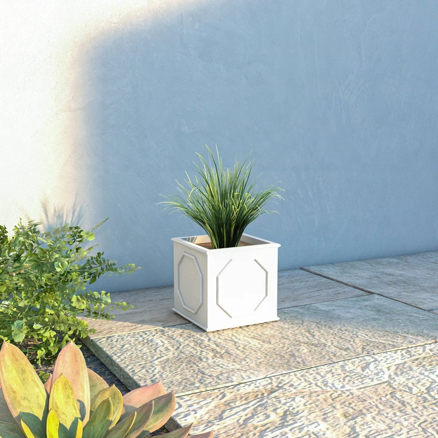 Sprout Modern Square Fiberstone and MGO Clay Planter for Indoor and Outdoor - Elax Furniture