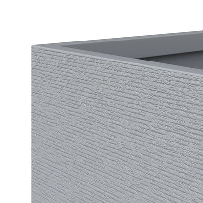 Flora Modern 3-Piece Rectangular Planter Pot Set in Fiberstone and Clay Weather Resistant Design in Grey - Elax Furniture