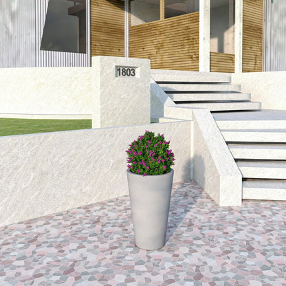 Pebble Modern Fiberstone and MGO Clay Tapered Round Planter for Indoor and Outdoor - Elax Furniture