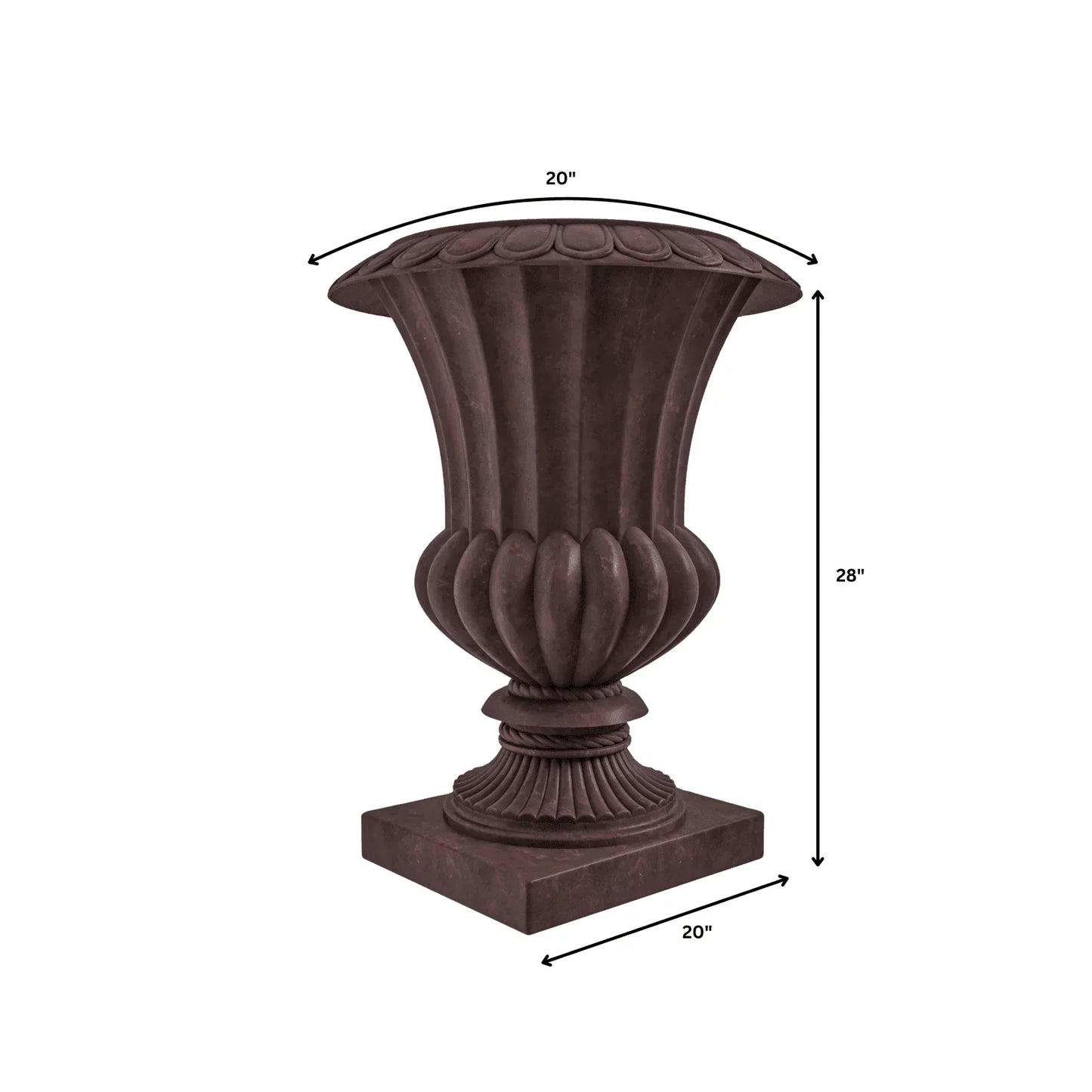 Lotus Fiberstone and Clay Urn Planter Pot Indoor Outdoor with Drainage Holes - Elax Furniture
