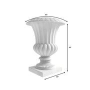 Lotus Fiberstone and Clay Urn Planter Pot Indoor Outdoor with Drainage Holes - Elax Furniture