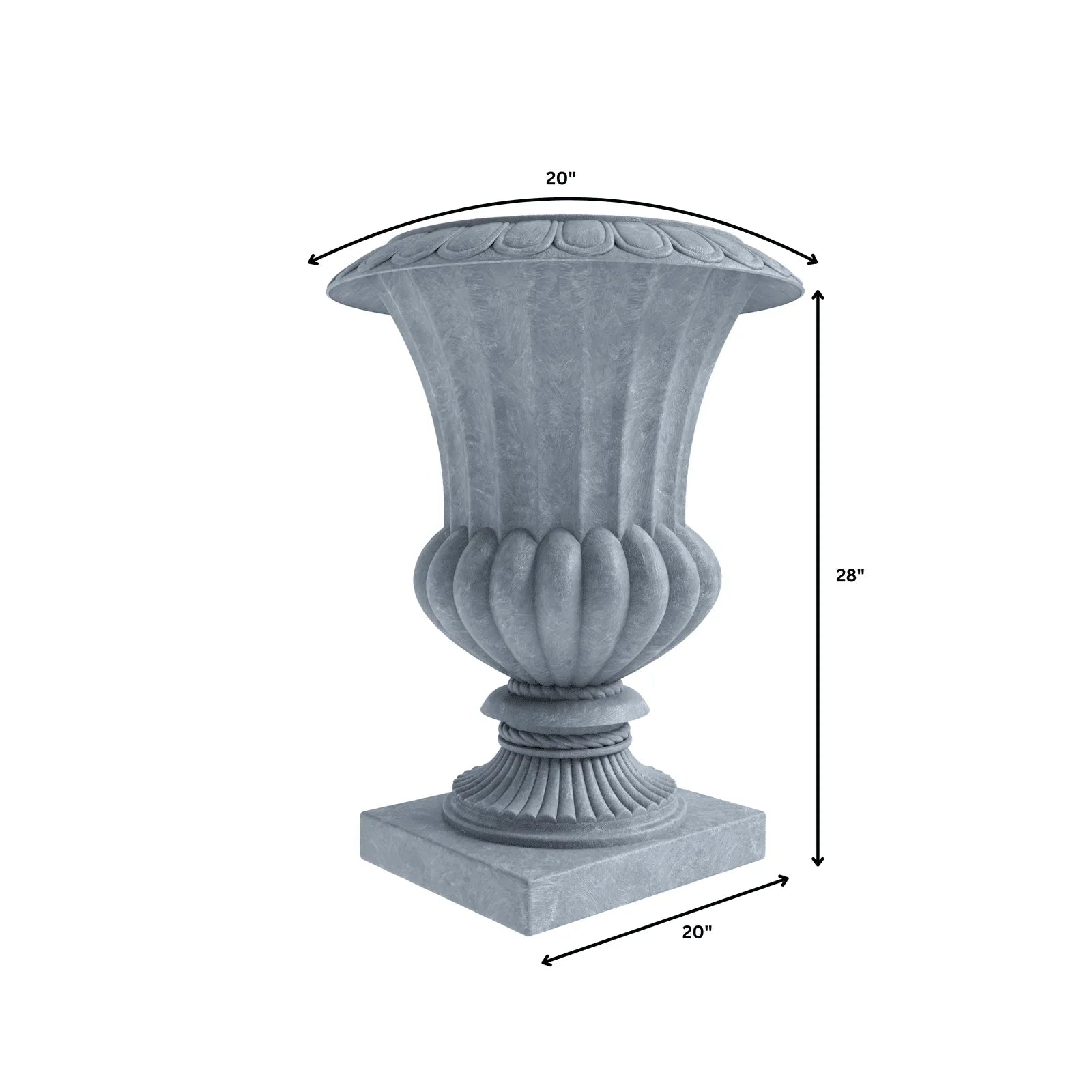 Lotus Fiberstone and Clay Urn Planter Pot Indoor Outdoor with Drainage Holes - Elax Furniture