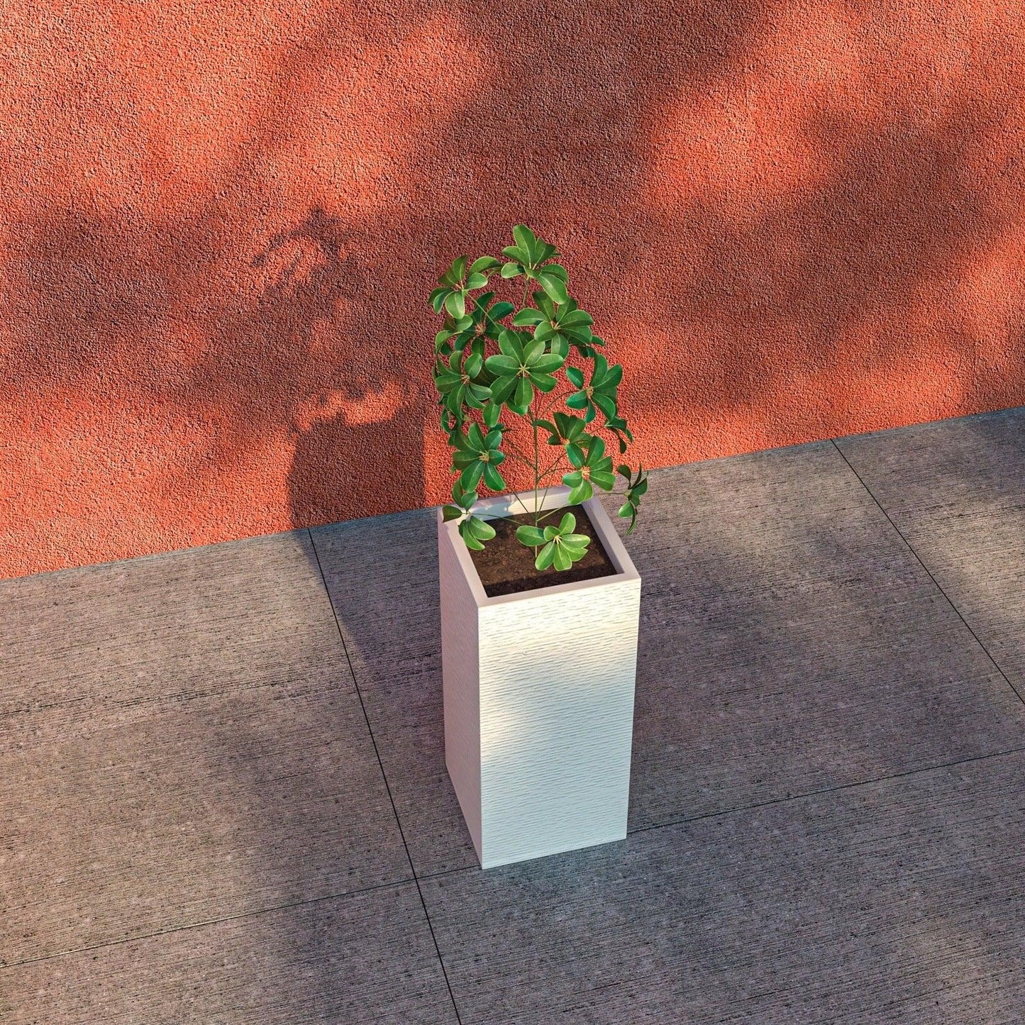 Basalt Fiberstone and MgO Clay Modern Tall Square Planter Pot for Indoor and Outdoor - Elax Furniture