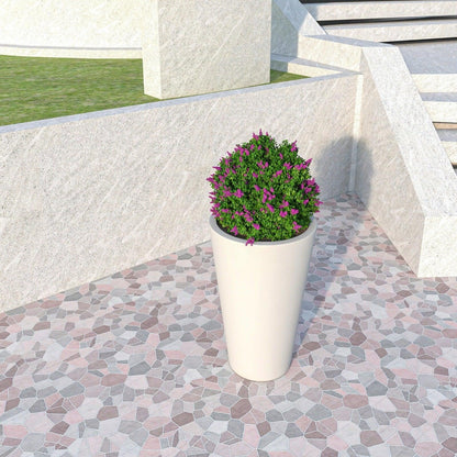 Pebble Modern Fiberstone and MGO Clay Tapered Round Planter for Indoor and Outdoor - Elax Furniture