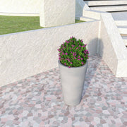Pebble Modern Fiberstone and MGO Clay Tapered Round Planter for Indoor and Outdoor - Elax Furniture