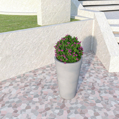 Pebble Modern Fiberstone and MGO Clay Tapered Round Planter for Indoor and Outdoor - Elax Furniture