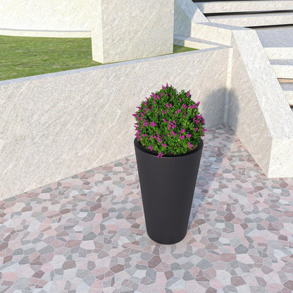 Pebble Modern Fiberstone and MGO Clay Tapered Round Planter for Indoor and Outdoor - Elax Furniture