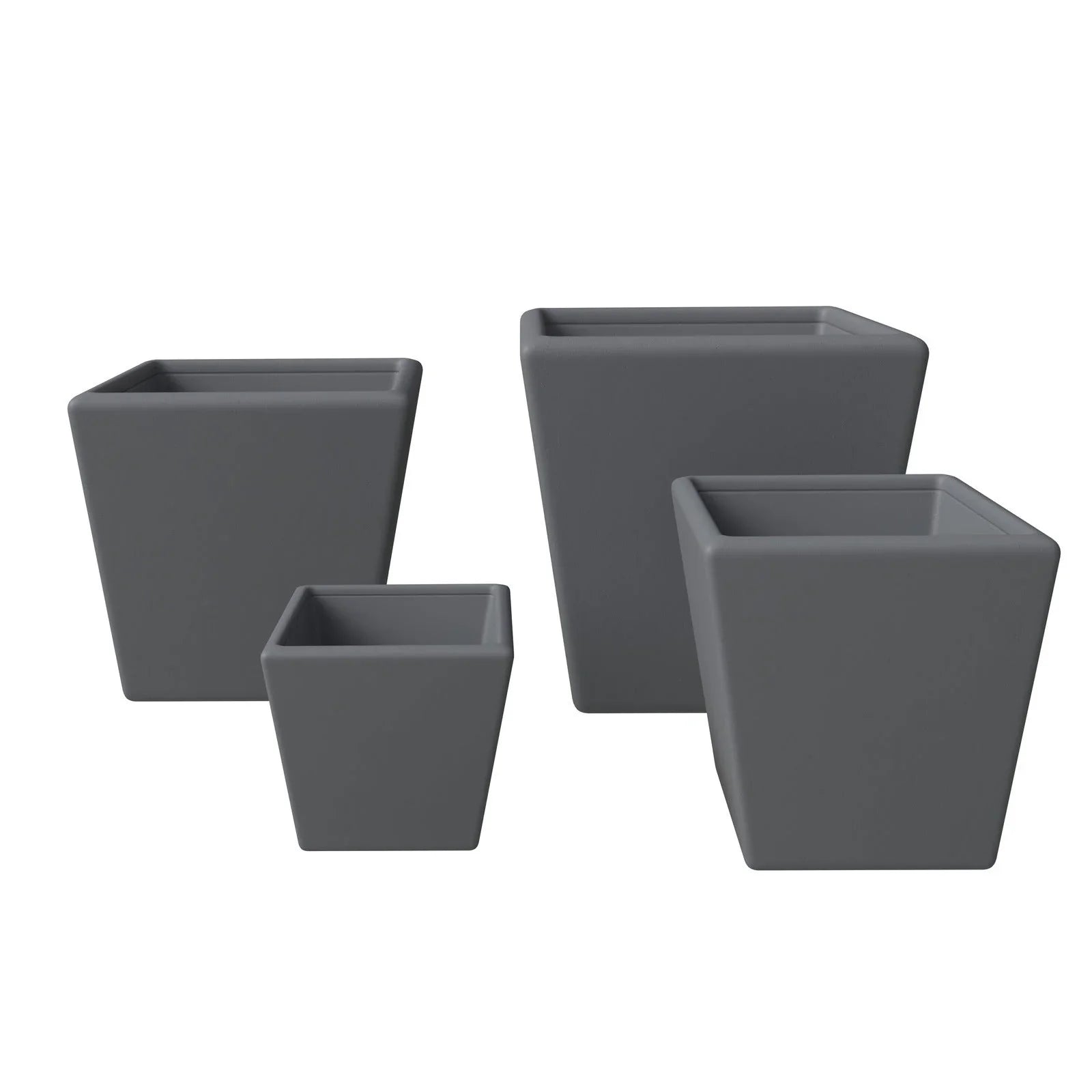 Blossom 4-Piece Fiberstone, Tapered Square Planter Set - Elax Furniture