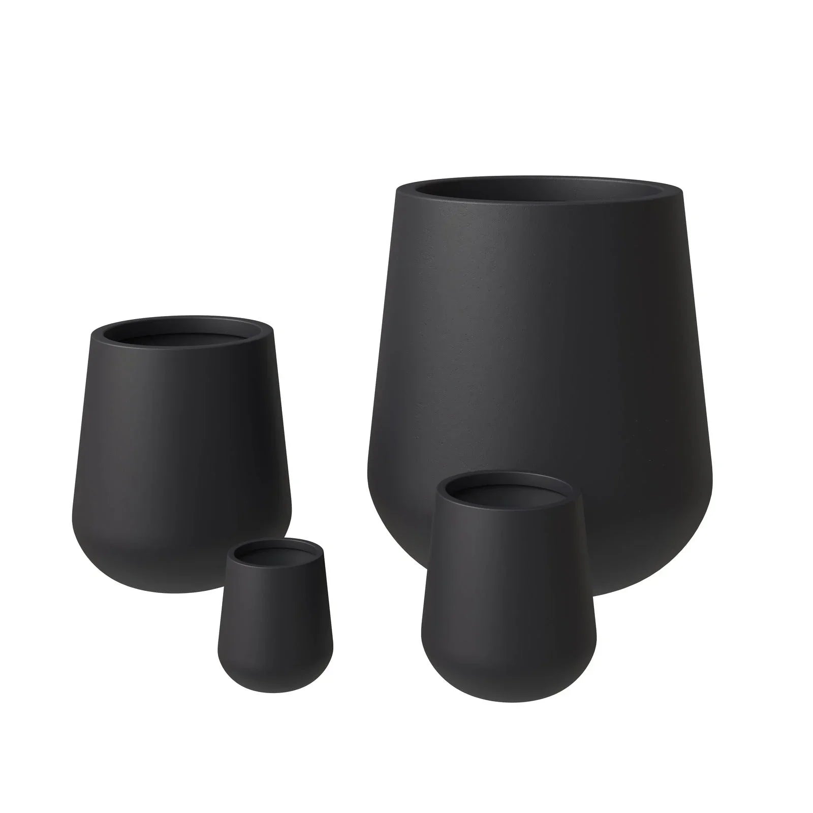 Orchid 4-Piece Tapered Round Planter Pot Set in Fiberstone and Clay Weather Resistant Design - Elax Furniture