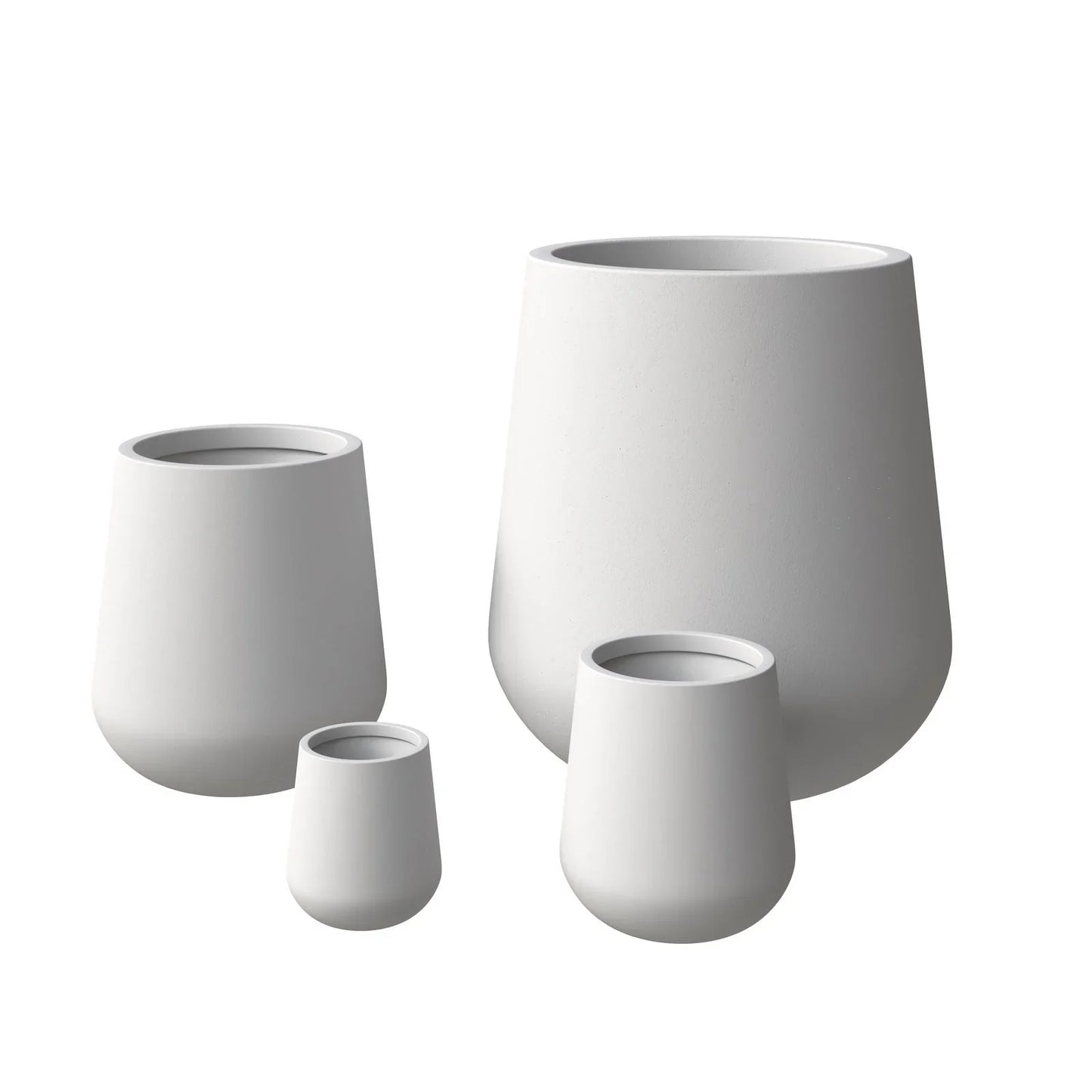 Orchid 4-Piece Tapered Round Planter Pot Set in Fiberstone and Clay Weather Resistant Design - Elax Furniture