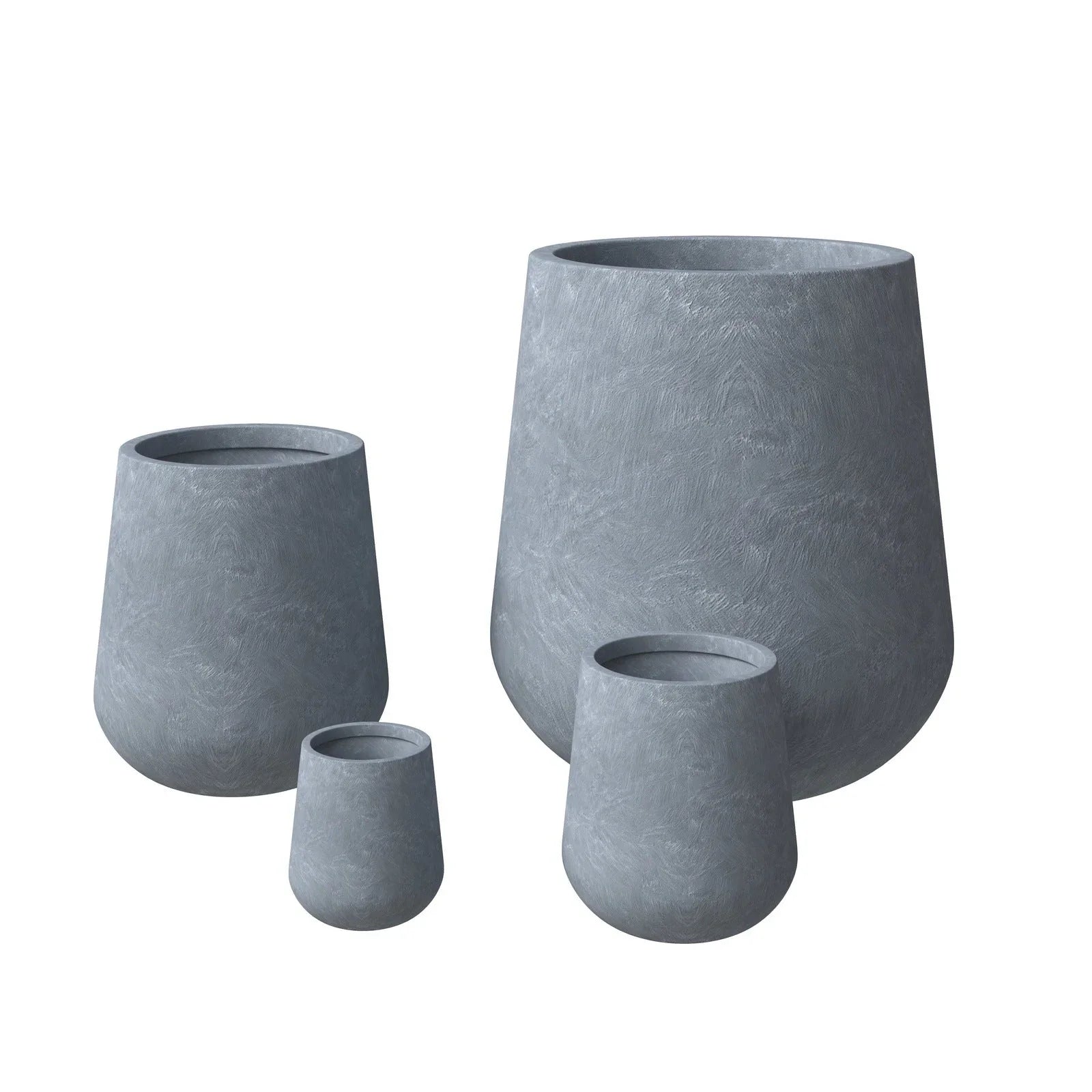 Orchid 4-Piece Tapered Round Planter Pot Set in Fiberstone and Clay Weather Resistant Design - Elax Furniture