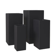 Terra 4-Piece Fiberstone and MGO Clay Planter Set, Mid-Century Modern Tall Square Planter Pot for Indoor and Outdoor - Elax Furniture