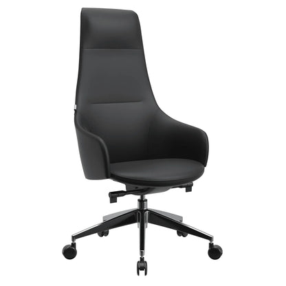 Celeste High-Back Office Chair in Upholstered Leather and Iron Base with Swivel and Tilt - Elax Furniture