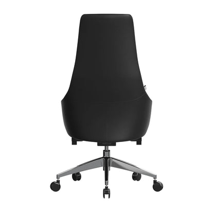 Celeste High-Back Office Chair in Upholstered Leather and Iron Base with Swivel and Tilt - Elax Furniture