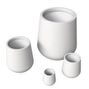 Orchid 4-Piece Tapered Round Planter Pot Set in Fiberstone and Clay Weather Resistant Design - Elax Furniture