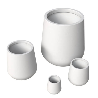 Orchid 4-Piece Tapered Round Planter Pot Set in Fiberstone and Clay Weather Resistant Design - Elax Furniture
