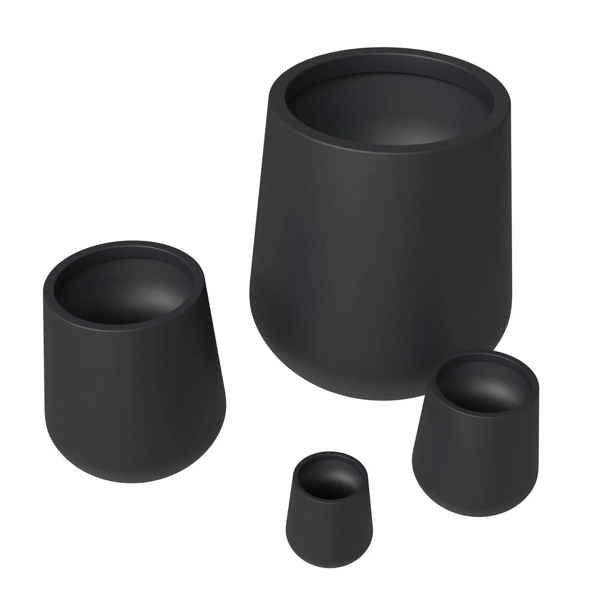 Orchid 4-Piece Tapered Round Planter Pot Set in Fiberstone and Clay Weather Resistant Design - Elax Furniture